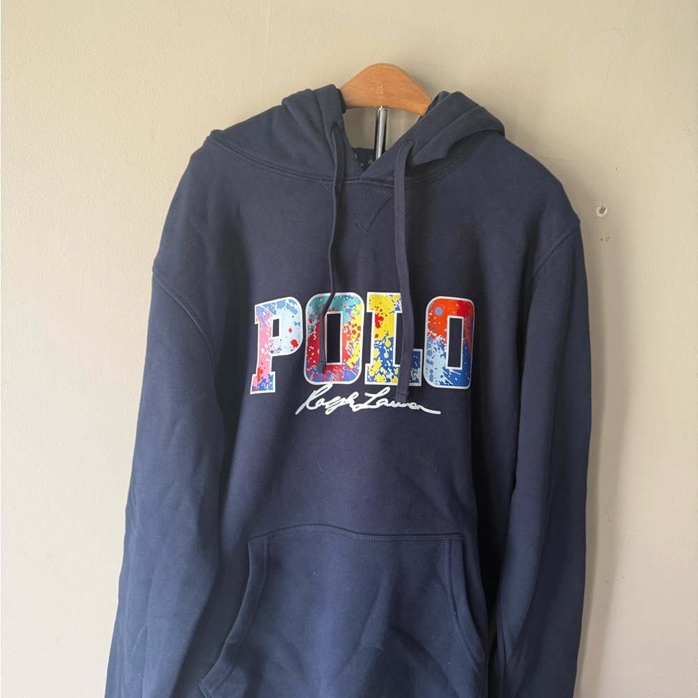 Ralph Lauren Multicolor Logo Navy Hoodie